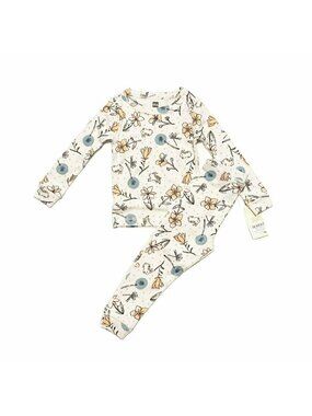 NWT Tea Collection Goodnight Pajama Set Floral Bunny Hop 12-18 Mo